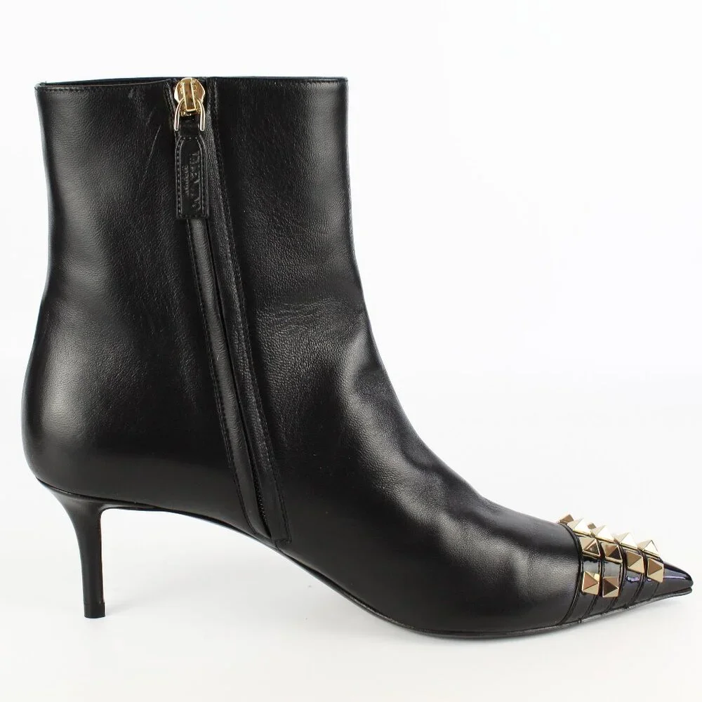 NEW Valentino Rockstud Pointed Ankle Boot – Sleek Kitten Heel w Studded Toe Edge